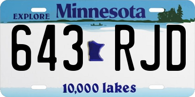 MN license plate 643RJD
