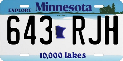 MN license plate 643RJH