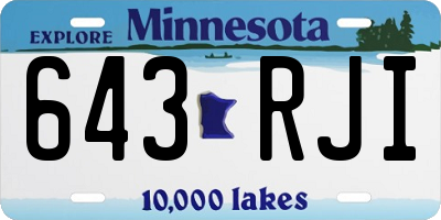 MN license plate 643RJI