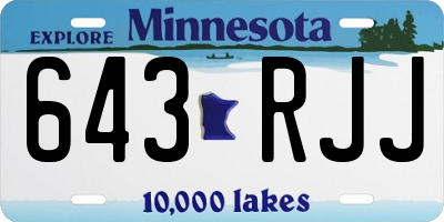 MN license plate 643RJJ