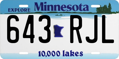 MN license plate 643RJL