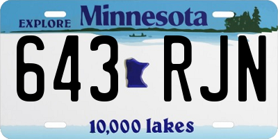 MN license plate 643RJN