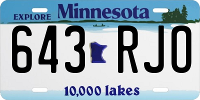 MN license plate 643RJO