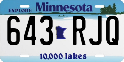 MN license plate 643RJQ