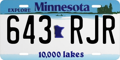 MN license plate 643RJR