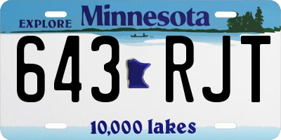 MN license plate 643RJT