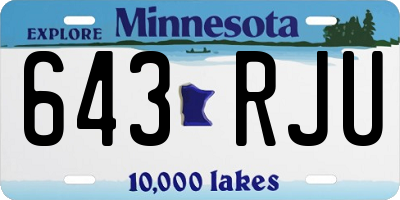 MN license plate 643RJU