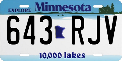 MN license plate 643RJV