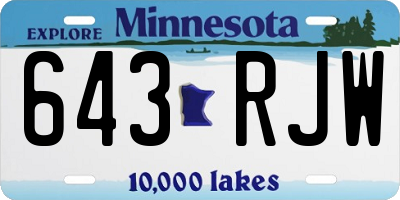 MN license plate 643RJW