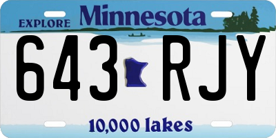 MN license plate 643RJY