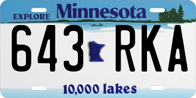 MN license plate 643RKA