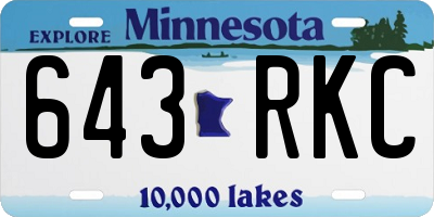 MN license plate 643RKC