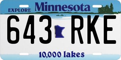 MN license plate 643RKE