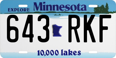 MN license plate 643RKF