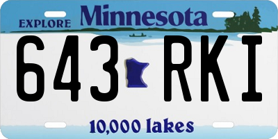 MN license plate 643RKI