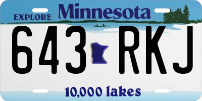 MN license plate 643RKJ