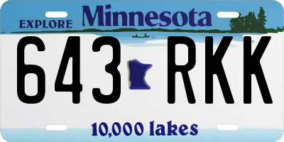 MN license plate 643RKK