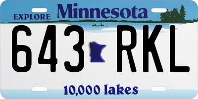 MN license plate 643RKL
