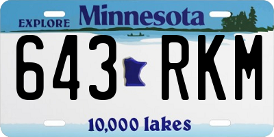 MN license plate 643RKM