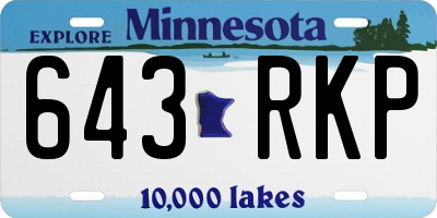 MN license plate 643RKP
