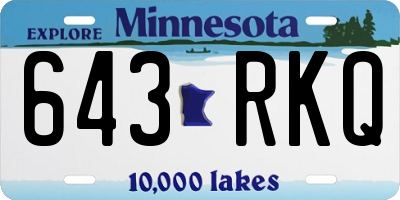 MN license plate 643RKQ