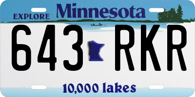 MN license plate 643RKR
