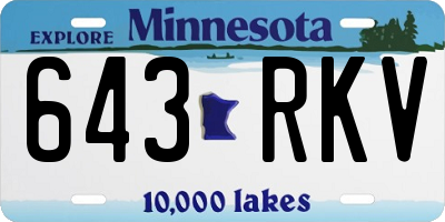 MN license plate 643RKV