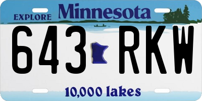 MN license plate 643RKW