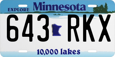 MN license plate 643RKX