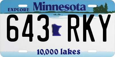 MN license plate 643RKY