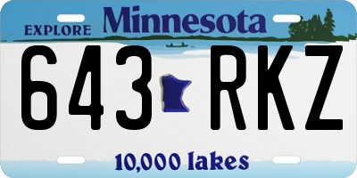MN license plate 643RKZ