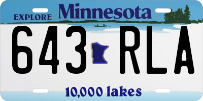MN license plate 643RLA