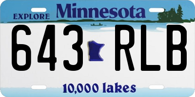 MN license plate 643RLB