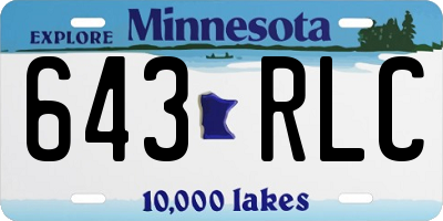 MN license plate 643RLC
