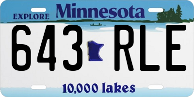 MN license plate 643RLE