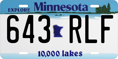 MN license plate 643RLF