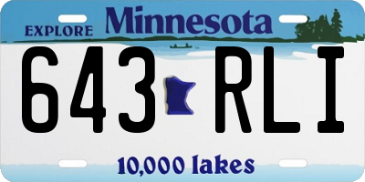 MN license plate 643RLI