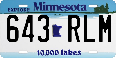MN license plate 643RLM