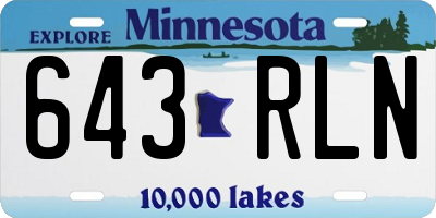 MN license plate 643RLN