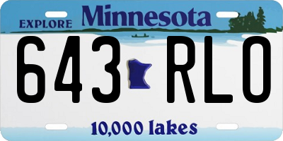 MN license plate 643RLO
