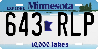 MN license plate 643RLP
