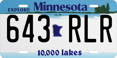 MN license plate 643RLR