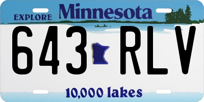 MN license plate 643RLV