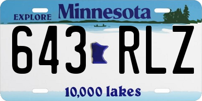 MN license plate 643RLZ