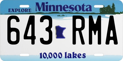 MN license plate 643RMA