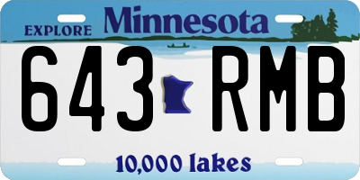 MN license plate 643RMB