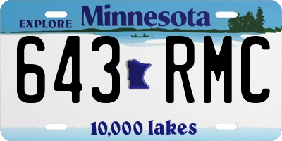 MN license plate 643RMC