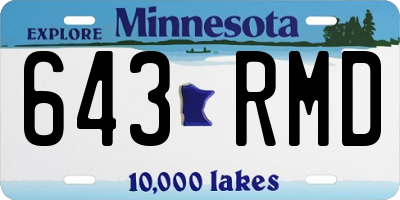 MN license plate 643RMD