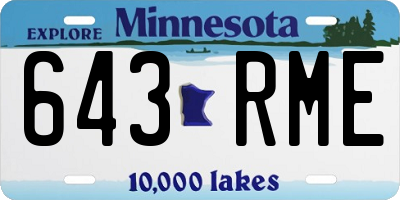MN license plate 643RME