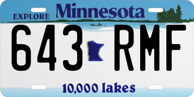 MN license plate 643RMF